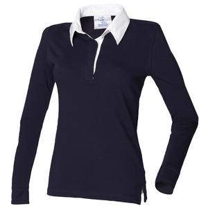 Front Row FR101 - Camisola simples de rugby de manga comprida para mulher