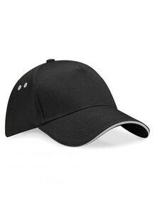 Beechfield BF15C - Ultimate 5 Panel Cap - Pala Sandwich Black/Light Grey