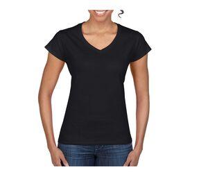 Gildan GN647 - Camisa De Senhora Com Gola Em V Softstyle Black