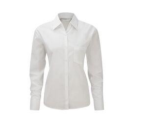 Russell Collection JZ34F - Blusa Popline de Manga Comprida Branco