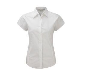 Russell Collection JZ47F - Camisa Justa De Senhora De Manga Curta Branco