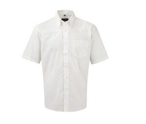Russell Collection JZ933 - Camisa De Homem Manga Curta - Easy Care Oxford Branco