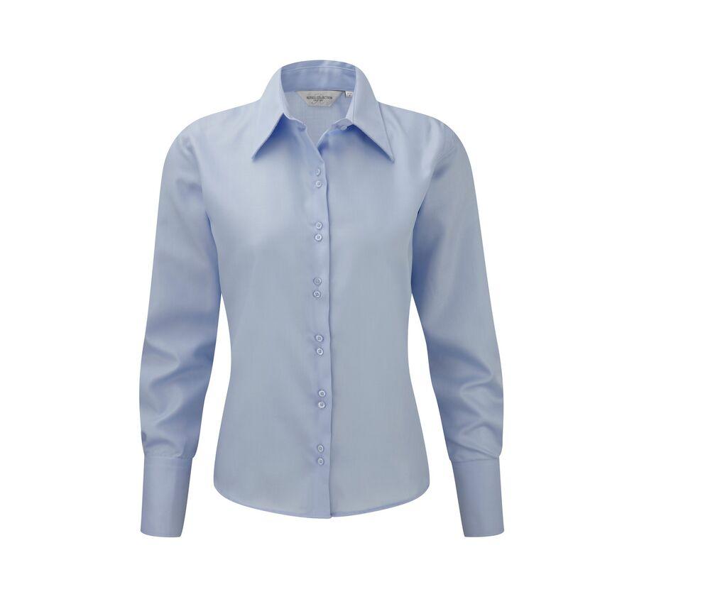 Russell Collection JZ56F - Camisa De Senhora De Manga Comprida Ultimate Non-Iron