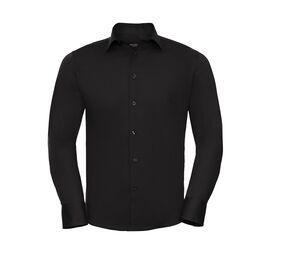 Russell Collection JZ946 - Camisa Justa Para Homem De Manga Comprida Black