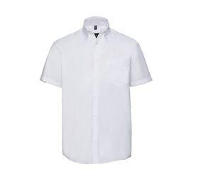 Russell Collection JZ957 - Camisa De Homem De Manga Curta Ultimate Non-Iron Branco