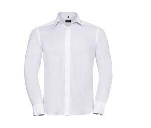 Russell Collection JZ958 - Camisa De Homem - Manga Comprida - Tailored Ultimate Non Iron Branco