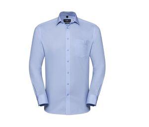 Russell Collection JZ962 - Camisa De Homem De Manga Comprida - Herringbone