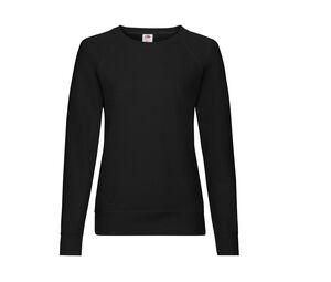 Fruit of the Loom SC361 - Sweatshirt Raglan de Peso Leve - Lady-Fit Black