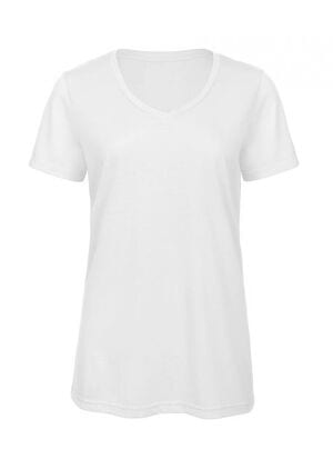 B&C BC058 - T-shirt feminina de decote em V Tri-Blend