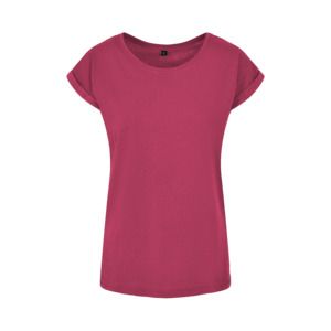 Build Your Brand BY021 - Camisola de Senhora com Extensão no Ombro  Hibiskus Pink