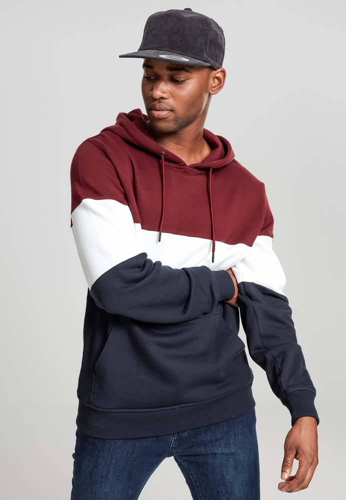 Urban Classics TB1870 - Sweater Tricolor com Capuz