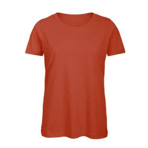 B&C BC02T - Camiseta feminina 100% algodão Fire Red