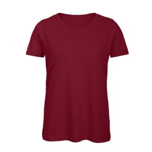 B&C BC02T - Camiseta feminina 100% algodão Deep Red