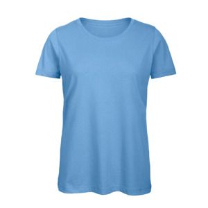 B&C BC02T - Camiseta feminina 100% algodão Sky