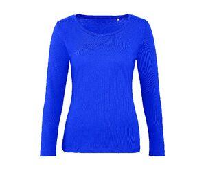 B&C BC071 - Tee-shirt coton bio femme LSL Cobalto Azul