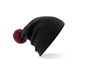 Beechfield BF450 - Gorro com Pom Pom Black / Classic Red