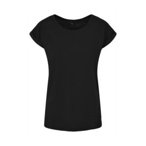 Build Your Brand BY021 - Camisola de Senhora com Extensão no Ombro  Black