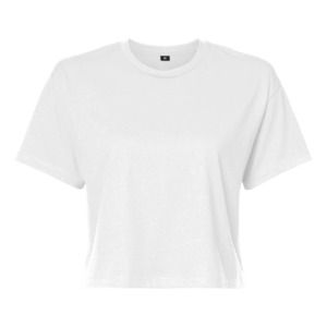 BUILD YOUR BRAND BY042 - T-shirt femme "cropped" Branco