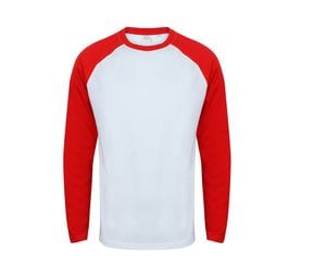 SF Men SF271 - Tee-shirt baseball manches longues Branco / Vermelho