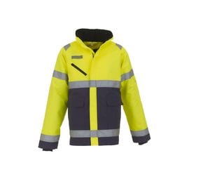 YOKO YK309 - Veste "Fontaine Storm" haute visibilité Hi Vis Yelow / Navy