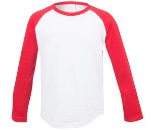 SF Mini SM271 - T-shirt baseball manches longues enfant Branco / Vermelho