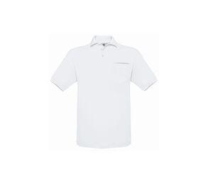 B&C BC415 - Camisa polo masculina com bolso Branco