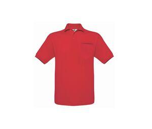 B&C BC415 - Camisa polo masculina com bolso Red