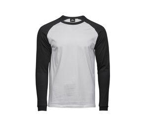 Tee Jays TJ5072 - Camiseta de beisebol de manga comprida Branco / Preto