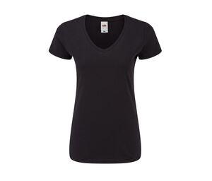 Fruit of the Loom SC155 - Camiseta de decote em V feminino Black