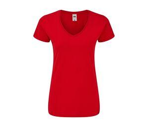 Fruit of the Loom SC155 - Camiseta de decote em V feminino Red
