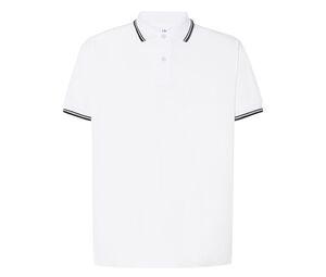 JHK JK205 - Camisa pólo masculina contrastante Branco / Preto