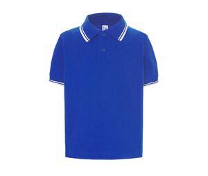 JHK JK205K - Camisa pólo infantil contrastante Royal Blue / White