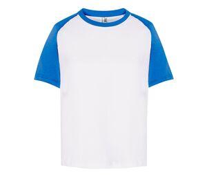 JHK JK153 - T-shirt de beisebol infantil White / Royal Blue