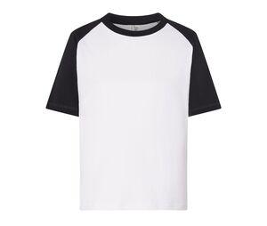 JHK JK153 - T-shirt de beisebol infantil Branco / Preto