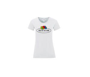 FRUIT OF THE LOOM VINTAGE SCV151 - Camiseta feminina com o logotipo Fruit of the Loom Branco