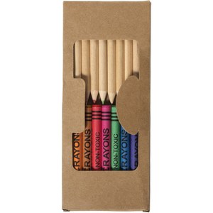 PF Concept 106788 - Conjunto de 19 lápis de cor e lápis de cera "Lucky" Natural