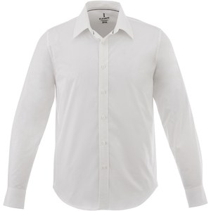 Elevate Life 38168 - Camisa elástica de manga comprida de homem "Hamell" Branco