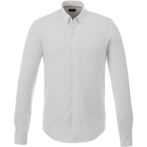 Elevate Life 38176 - Camisa piqué manga comprida de homem "Bigelow" Branco