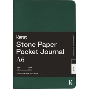Karst® 107799 - Papel de pedra A6 para diário de bolso com capa mole - em branco "Karst®" Verde escuro