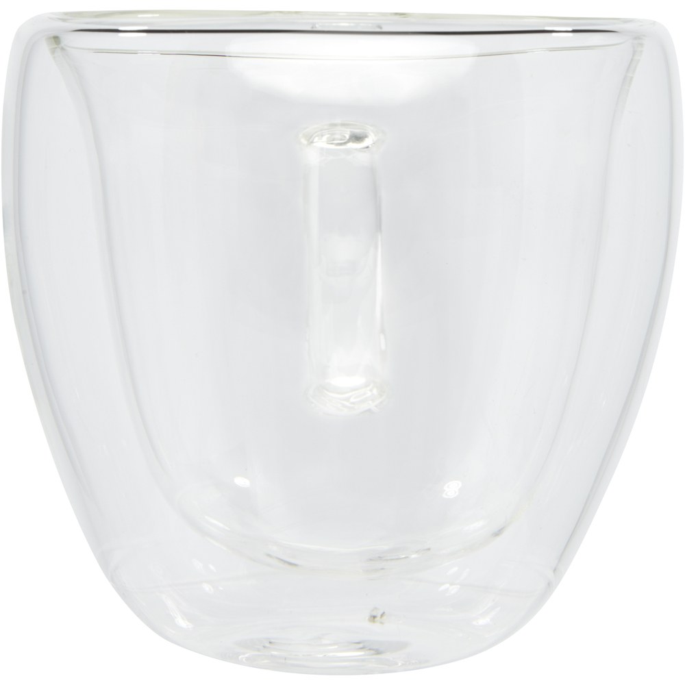 Seasons 113314 - Copo de vidro de parede dupla de 2 peças de 100 ml com base para copos de bambu "Manti" 