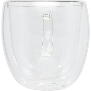 Seasons 113315 - Copo de vidro de parede dupla de 250 ml com base de cupos de bambu de 2 peças "Manti"  Transparent
