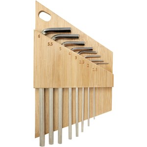 STAC 104576 - Conjunto de ferramentas com chaves sextavadas em bamboo "Allen" Natural