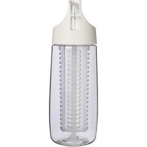 PF Concept 100784 - Garrafa desportiva de plástico reciclado com tampa articulada e infusor de 700 ml "HydroFruit" Transparent White