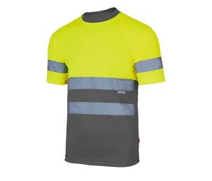 VELILLA V5506 - Camiseta técnica de alta visibilidade de dois tons Fluo Yellow/Grey