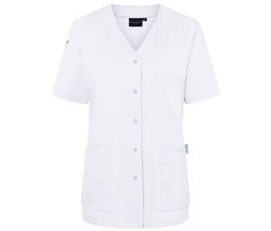KARLOWSKY KYKS63 - Sustainable ladies' tunic with short sleeves and V-neck Branco