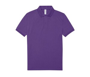 B&C BCU424 - Short-sleeved fine piqué poloshirt Meta Lilac