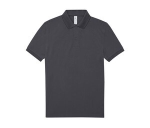 B&C BCU424 - Short-sleeved fine piqué poloshirt Dark Grey