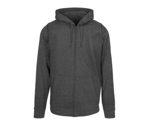 BUILD YOUR BRAND BYB008 - BASIC ZIP HOODY Carvão vegetal