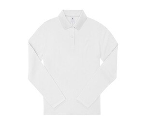 B&C BCW464 - Ladies' long sleeve 210 poloshirt Branco