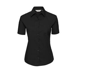 Russell Collection JZ37F - Camisa De Senhora De Manga Curta - Pure Cotton Easy Care Popline